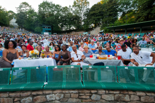 Packed audience up close
