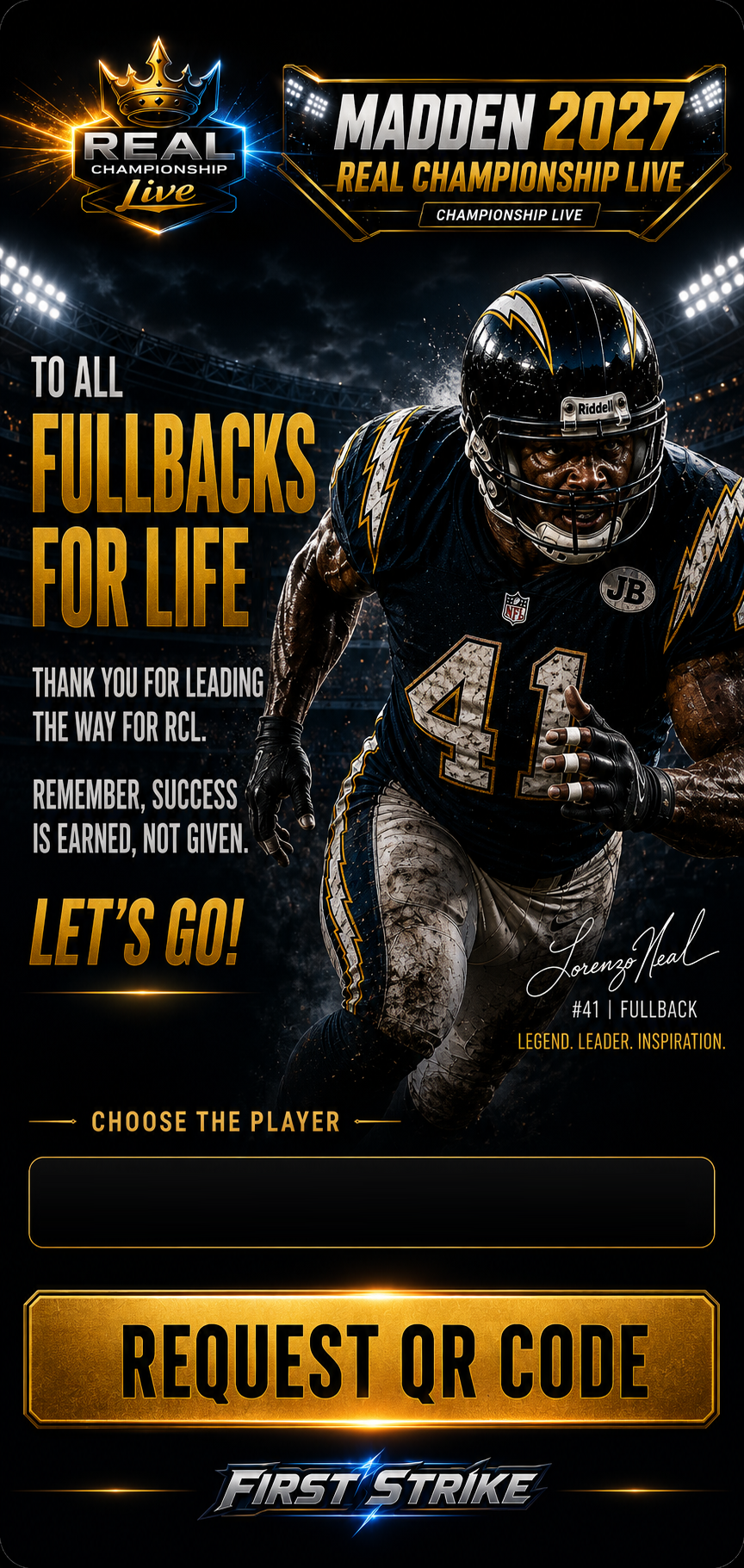 REAL Championship Live QR Forge mobile poster